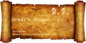 Urbán Vilmos névjegykártya